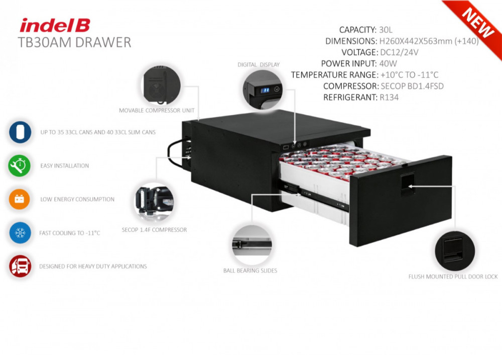 TB30AM DRAWER šuplíková autolednička 12/24V Indel B č.5