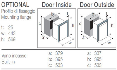 C42DW Vitrifrigo montážní rozměry
