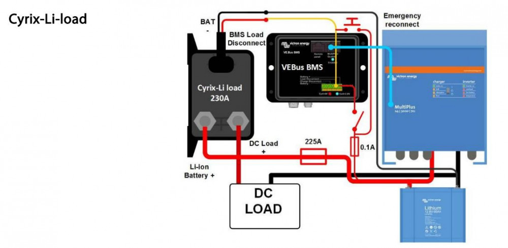 Cyrix-li-load 12/24V 230A, CYR010230450, zapojení