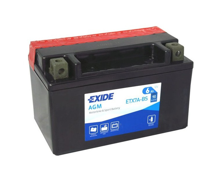 Motobaterie EXIDE ETX7A-BS 12V 6Ah 100A