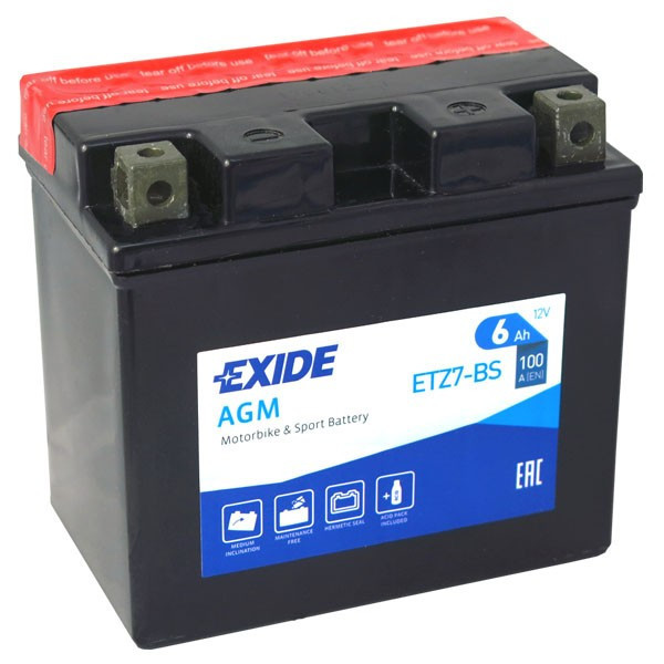 Motobaterie EXIDE ETZ7-BS 12V 6Ah 100A