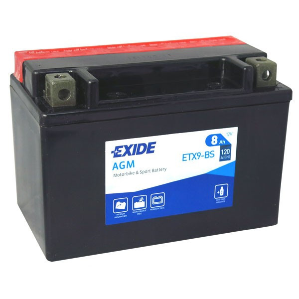 Motobaterie EXIDE ETX9-BS 12V 8Ah 120A