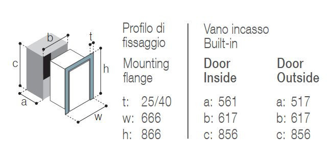 Vitrifrigo C180 chladnička 157L 12/24V montážní rozměry