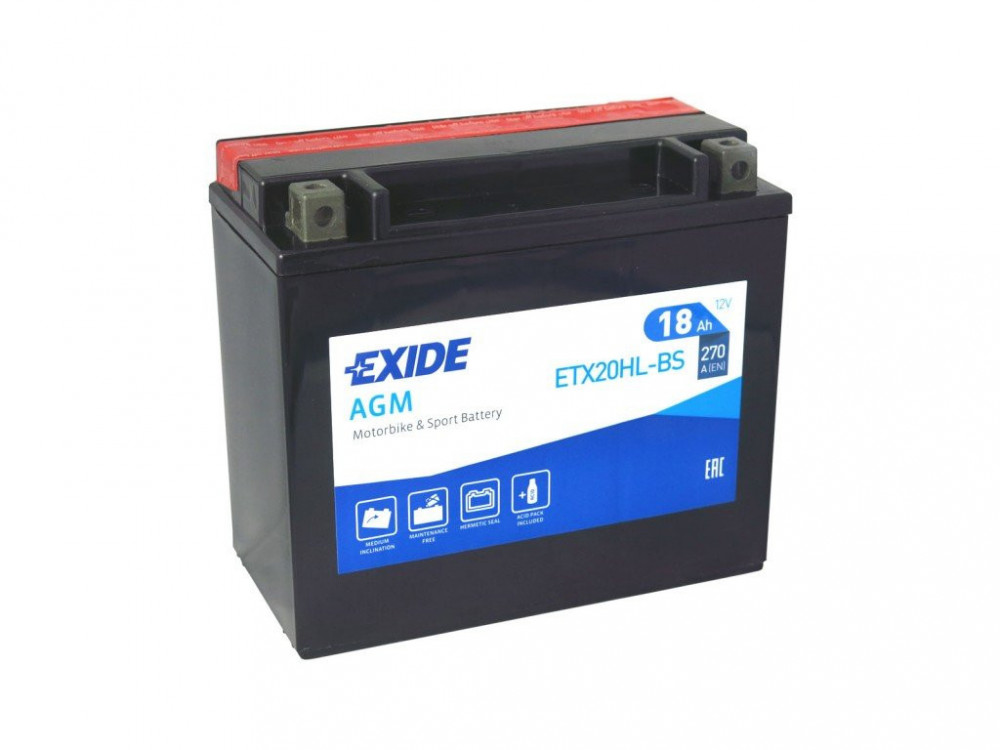 Motobaterie EXIDE ETX20HL-BS 12V 18Ah 270A č.1