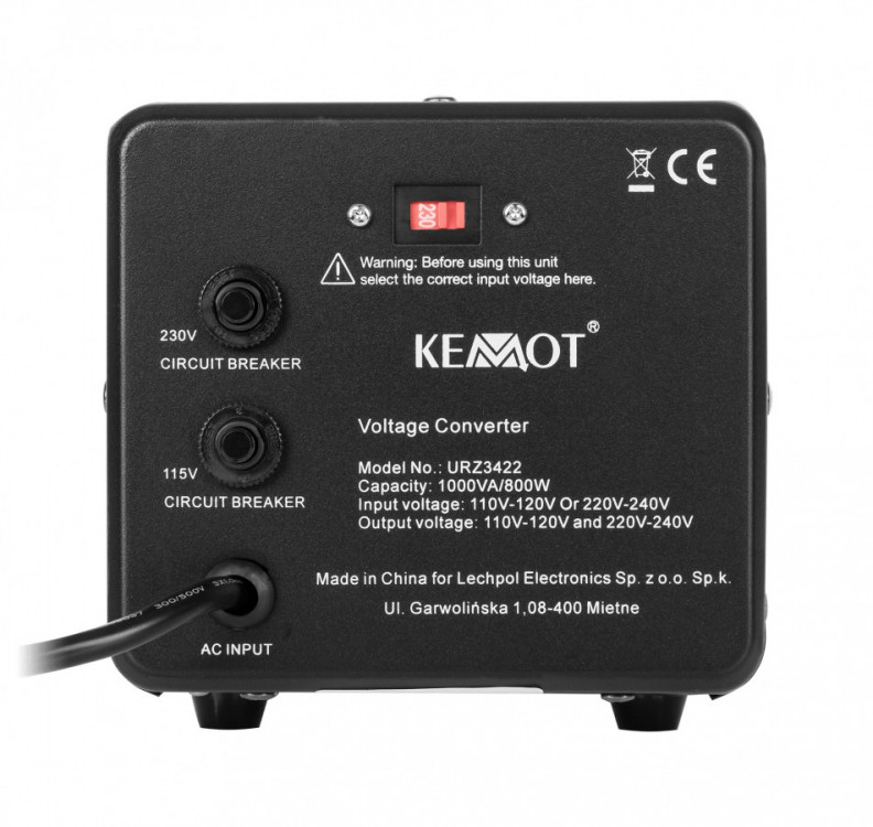 KEMOT URZ3422 měnič 230V <->110V 800W/1000VA