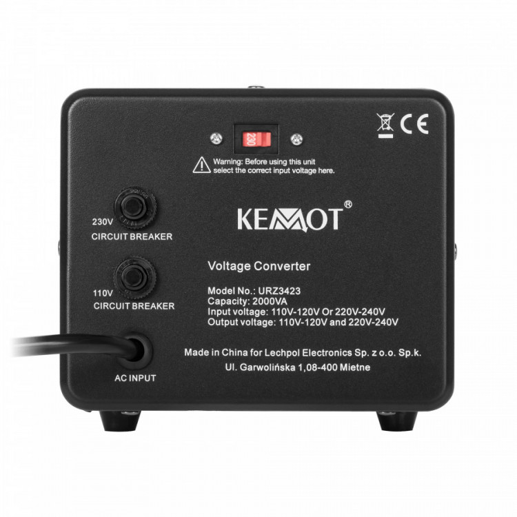 KEMOT URZ3423 měnič 230V <->110V 1600W/2000VA