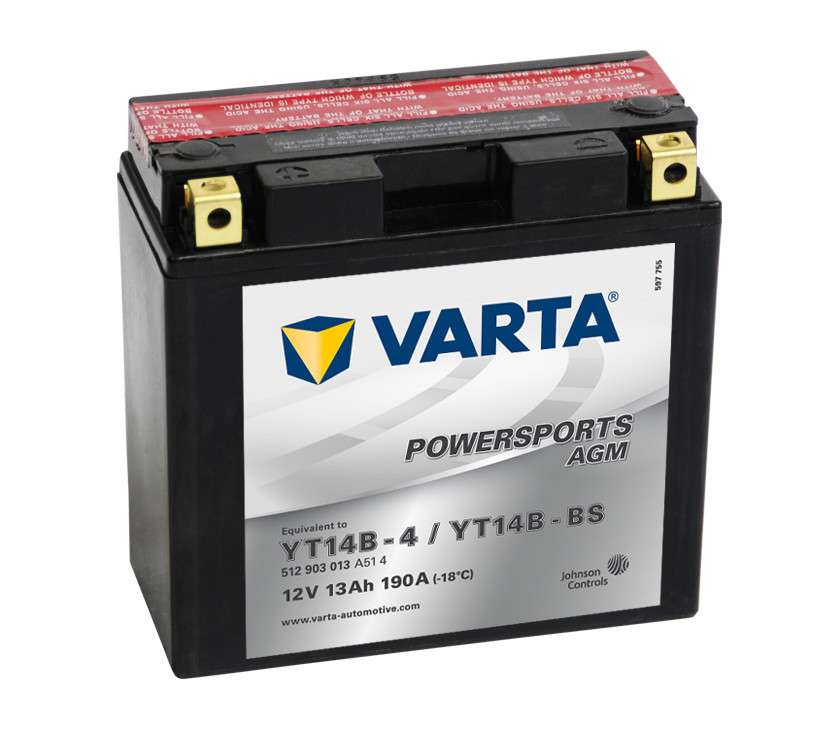 Motobaterie 512903 VARTA YT14B-BS 12V 12Ah 130A AGM č. 1