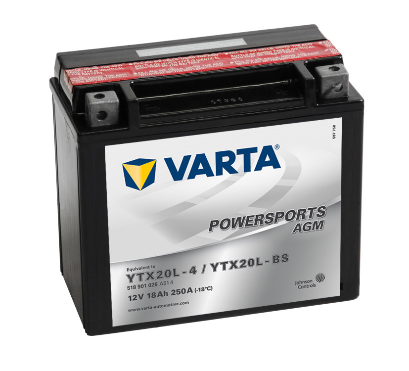 Motobaterie 518901 VARTA YTX20L-BS 12V 18Ah 260A AGM č. 1