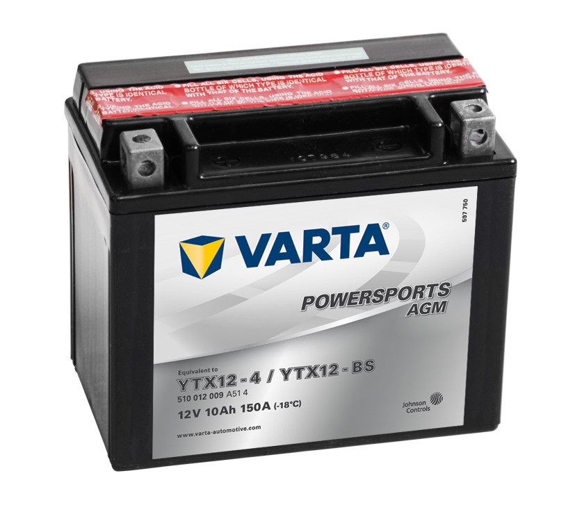 Motobaterie 510012 VARTA YTX12-BS 12V 10Ah 90A AGM č. 1