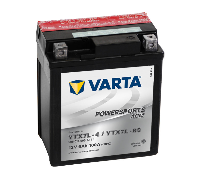 Motobaterie 506014 VARTA YTX7L-BS 12V 6Ah 50A AGM č. 1