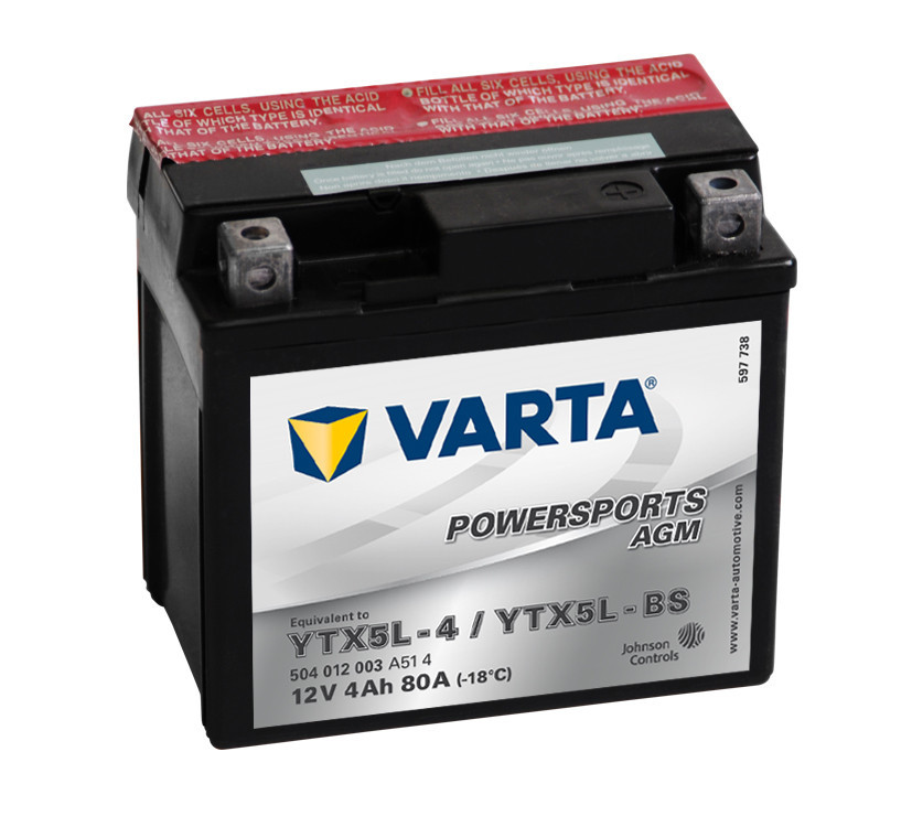 Motobaterie 504012 VARTA YTX5L-BS 12V 4Ah 40A AGM č. 1