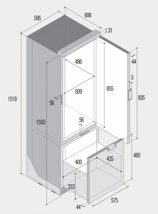 Vitrifrigo SLIM 250 CHR 12/24V 250 litrů - černá č.6