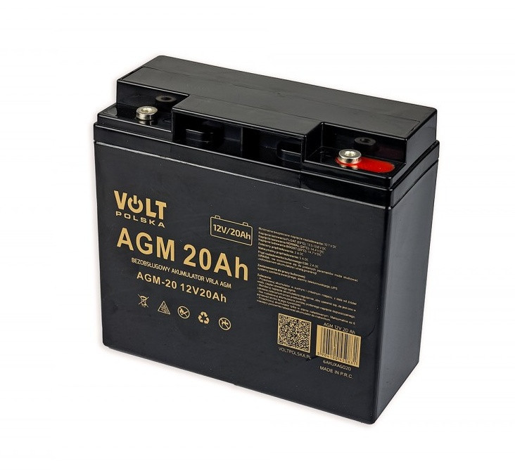 Baterie AGM 20Ah 12V Volt Polska, 6AKUXAG020